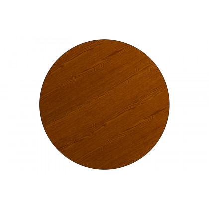 BLNK Wren Round HP Laminate Activity Table - Oak, 42"D, with Short Height Adjustable Legs