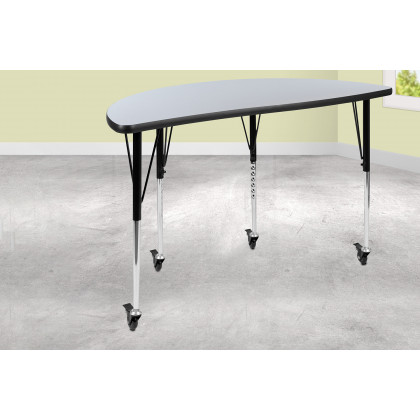 BLNK - Wren Mobile Half Circle Thermal Laminate Wave Flexible Collaborative Activity Table