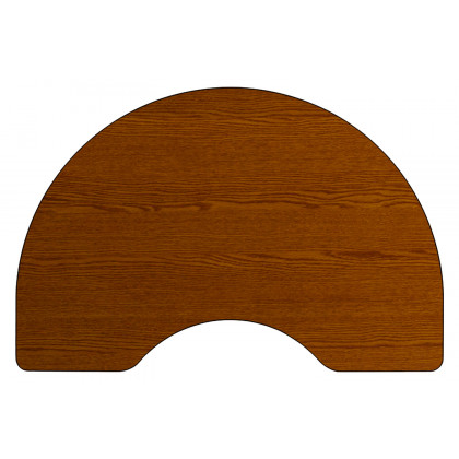 BLNK Wren Mobile Kidney HP Laminate Activity Table - Oak, 48"W x 72"L, with Standard Height Adjustable Legs
