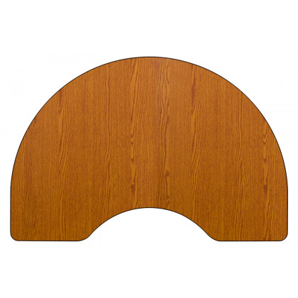 BLNK Wren Mobile Kidney Thermal Laminate Activity Table - Oak, 48"W x 72"L, with Standard Height Adjustable Legs