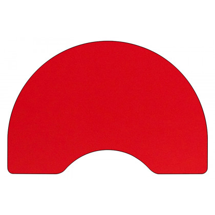 BLNK Wren Kidney HP Laminate Activity Table - Red, 48"W x 72"L, with Short Height Adjustable Legs