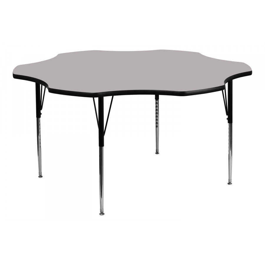 BLNK Wren Flower Thermal Laminate Activity Table - Gray, with Standard Height Adjustable Legs