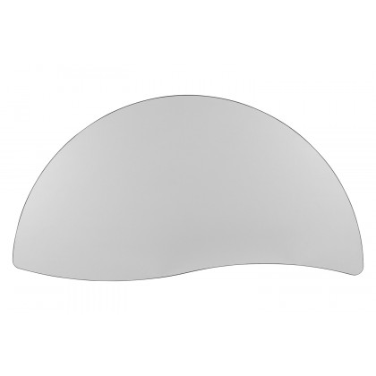 BLNK Wren Mobile Half Circle Thermal Laminate Wave Flexible Collaborative Activity Table - Gray, 60"D, with Short Height Adjustable Legs