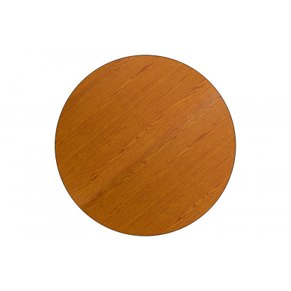 BLNK Wren Mobile Round Thermal Laminate Activity Table - Oak, 60"D, with Standard Height Adjustable Legs