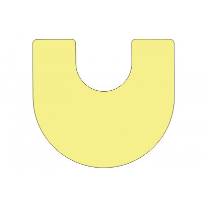 BLNK Wren Horseshoe Thermal Laminate Activity Table - Yellow, with Standard Height Adjustable Legs