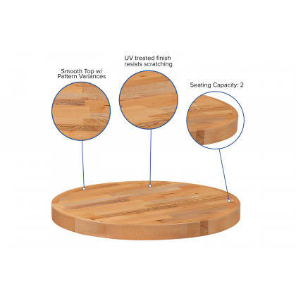 BLNK Mayfair Round Butcher Block Style Table Top - 24"D