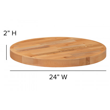 BLNK Mayfair Round Butcher Block Style Table Top - 24"D