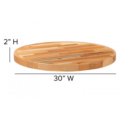 BLNK Mayfair Round Butcher Block Style Table Top - 30"D