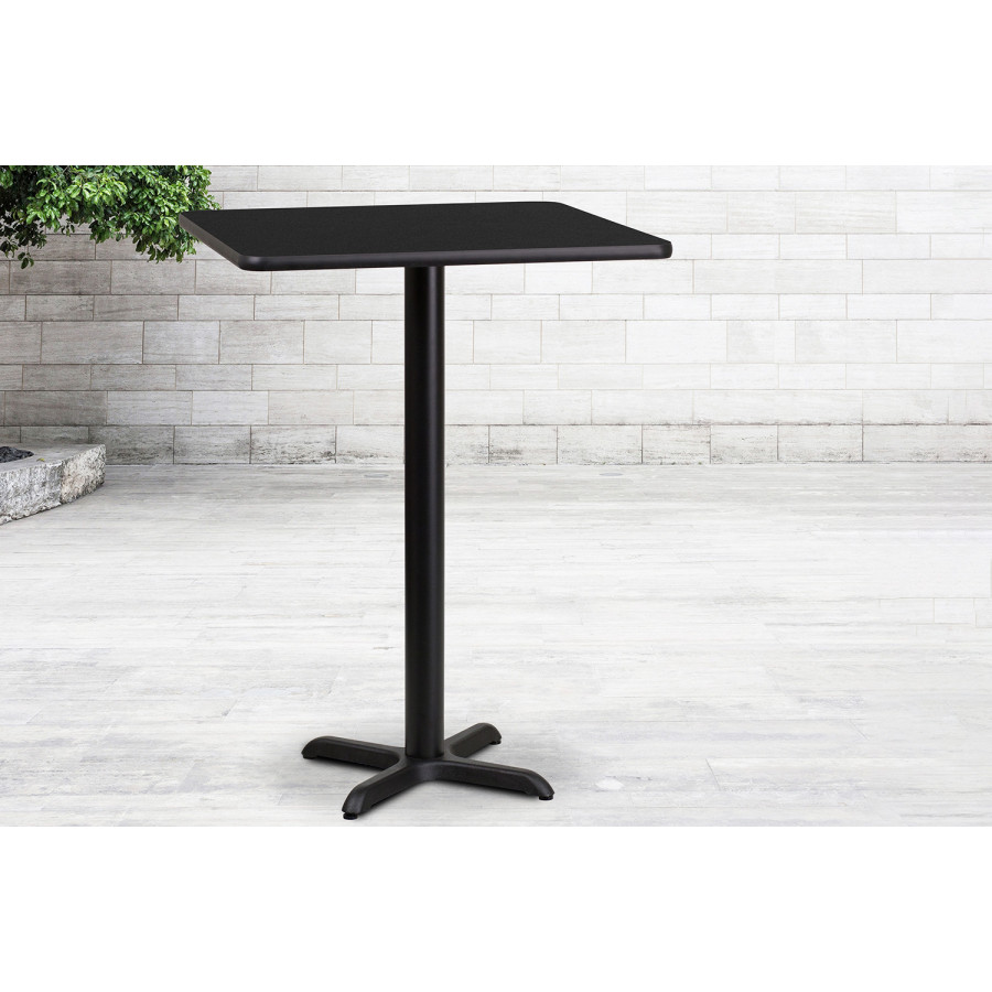 BLNK Square Bar Height Table with 22'' x 22'' Base - Black, 24"W