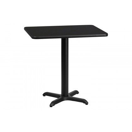 BLNK Rectangular Table with 22'' x 22'' Base - Black, 24"W x 30"L