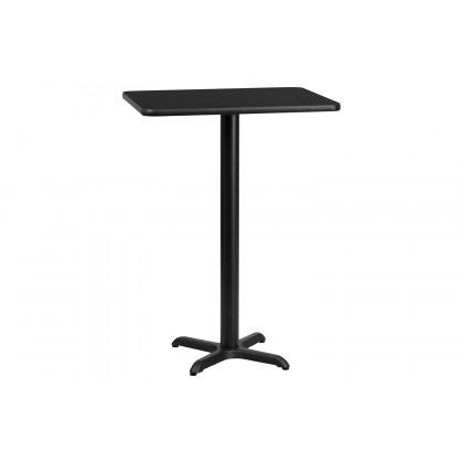 BLNK Rectangular Bar Height Table with 22'' x 22'' Base - Black, 24"W x 30"L
