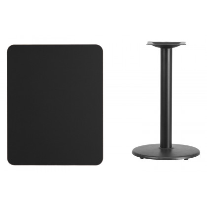 BLNK - Rectangular Table with 18'' Round Base