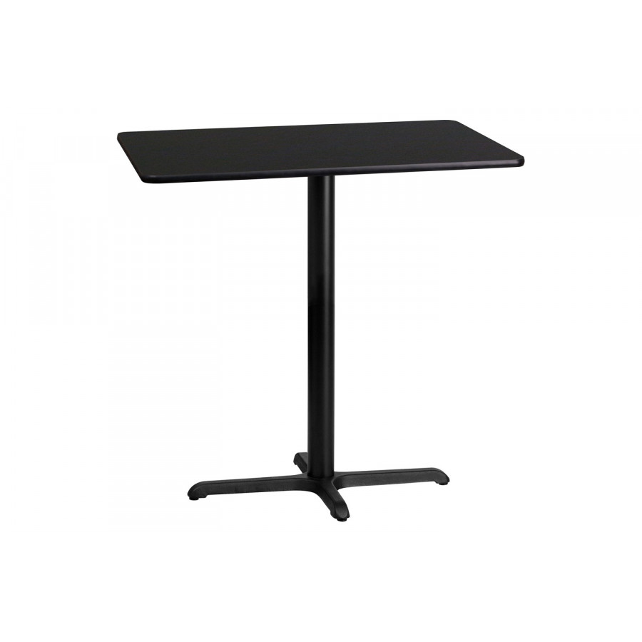 BLNK Rectangular Bar Height Table with 23.5'' x 29.5'' Base - Black, 24"W x 42"L