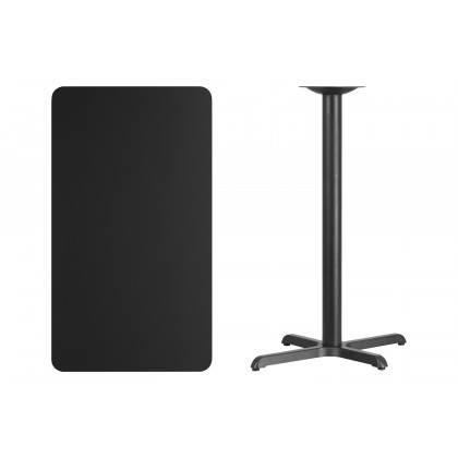 BLNK Rectangular Bar Height Table with 23.5'' x 29.5'' Base - Black, 24"W x 42"L