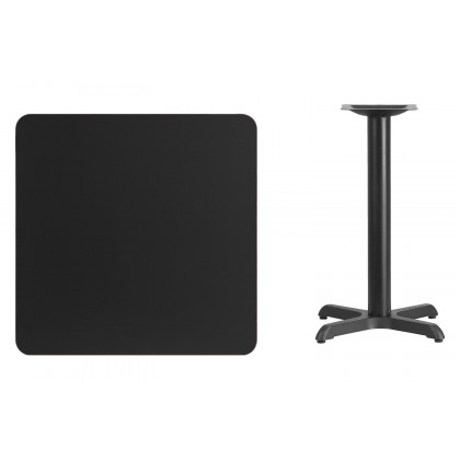 BLNK Square Table with 22'' x 22'' Base - Black, 30"W
