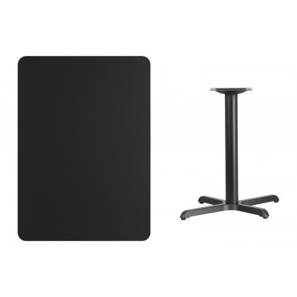 BLNK Rectangular Table with 23.5'' x 29.5'' Base - Black, 30"W x 42"L