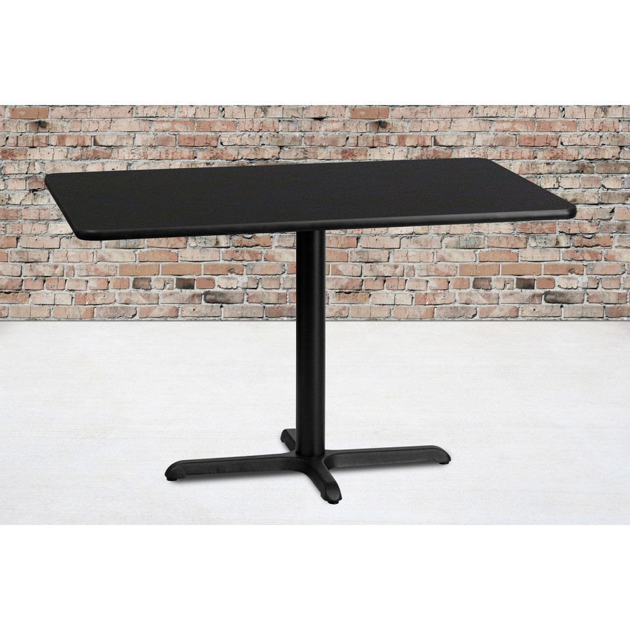 BLNK Rectangular Table with 23.5'' x 29.5'' Base - Black, 30"W x 48"L