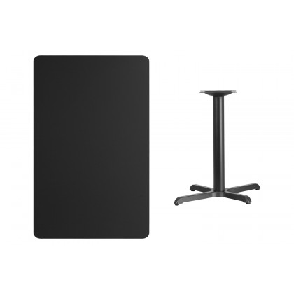 BLNK Rectangular Table with 23.5'' x 29.5'' Base - Black, 30"W x 48"L