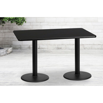 BLNK - Rectangular Table with 18'' Round Bases