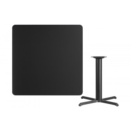 BLNK Square Table with 33'' x 33'' Base - Black, 42"W