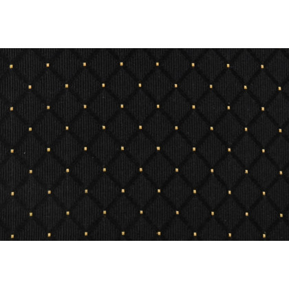 BLNK HERCULES Series Fabric Church Chair with Book Rack and Gold Vein Frame - Black Dot Patterned