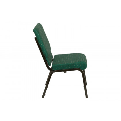 BLNK HERCULES Series Fabric Stacking Church Chair with Gold Vein Frame - Green Patterned