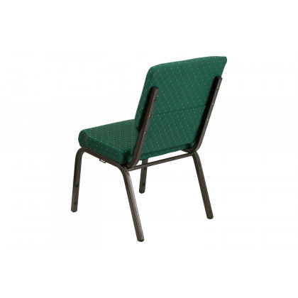 BLNK HERCULES Series Fabric Stacking Church Chair with Gold Vein Frame - Green Patterned