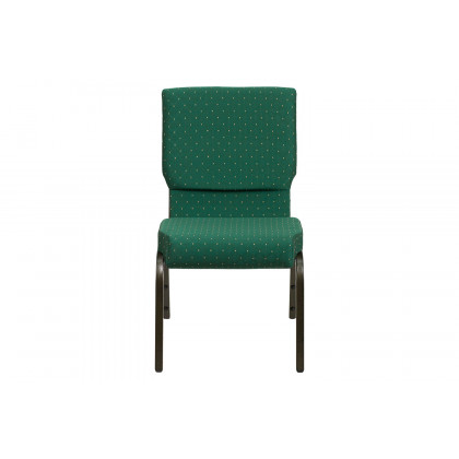 BLNK HERCULES Series Fabric Stacking Church Chair with Gold Vein Frame - Green Patterned