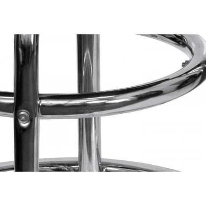 BLNK Bruno Double Ring Chrome Bar Stool - Black
