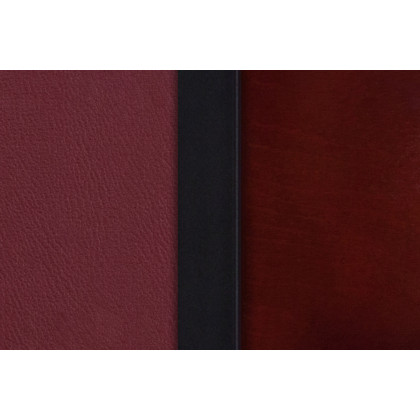 BLNK HERCULES Series Black Metal Cutout Back Restaurant Bar Stool with Mahogany Wood Back and Vinyl Seat - Burgundy