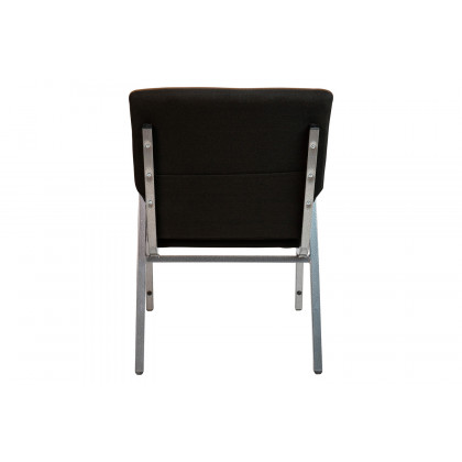 BLNK HERCULES Series Fabric Stacking Wood Accent Arm Church Chair with Silver Vein Frame - Black