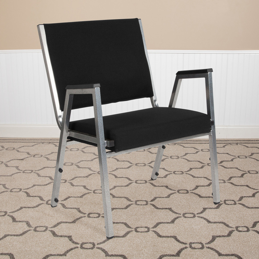 BLNK HERCULES Series Fabric Antimicrobial Bariatric Medical Reception Arm Chair - Black