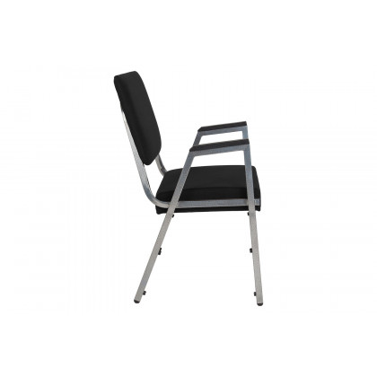 BLNK HERCULES Series Fabric Antimicrobial Bariatric Medical Reception Arm Chair with 3/4 Panel Back - Black