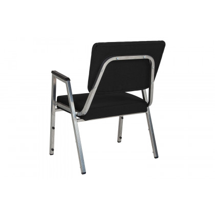 BLNK HERCULES Series Fabric Antimicrobial Bariatric Medical Reception Arm Chair with 3/4 Panel Back - Black