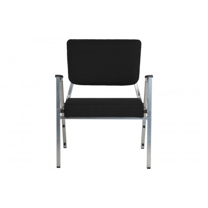 BLNK HERCULES Series Fabric Antimicrobial Bariatric Medical Reception Arm Chair with 3/4 Panel Back - Black