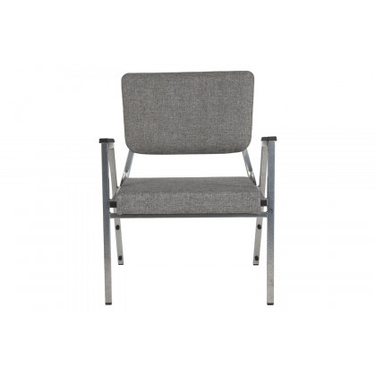BLNK HERCULES Series Fabric Antimicrobial Bariatric Medical Reception Arm Chair with 3/4 Panel Back - Gray