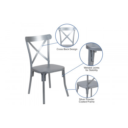 BLNK - Metal Cross Back Dining Chair