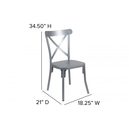 BLNK - Metal Cross Back Dining Chair