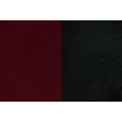 BLNK HERCULES Series Black Metal Slat Back Restaurant Chair with Natural Wood Back and Vinyl Seat - Burgundy