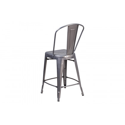 BLNK - Lincoln Clear Coated Indoor Counter Height Stool with Back