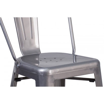 BLNK - Lincoln Clear Coated Indoor Counter Height Stool with Back