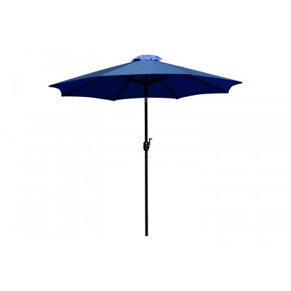 BLNK Lark Outdoor Patio Table Set with 30" x 48" Synthetic Teak Patio Table, Umbrella and Base - Navy