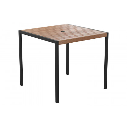 BLNK - Lark Outdoor Square Dining Table with Synthetic Teak Poly Slats