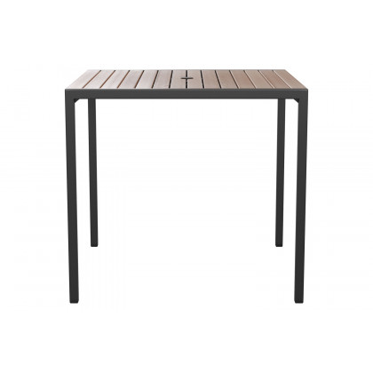 BLNK - Lark Outdoor Square Dining Table with Synthetic Teak Poly Slats