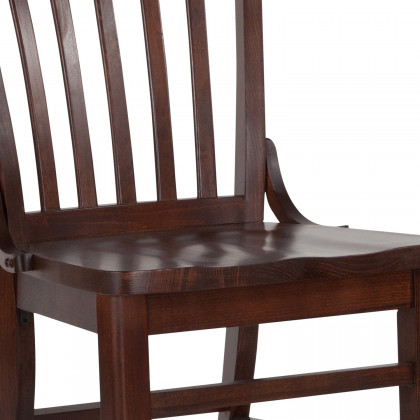 BLNK HERCULES Series Wood School House Back Restaurant Chair - Walnut