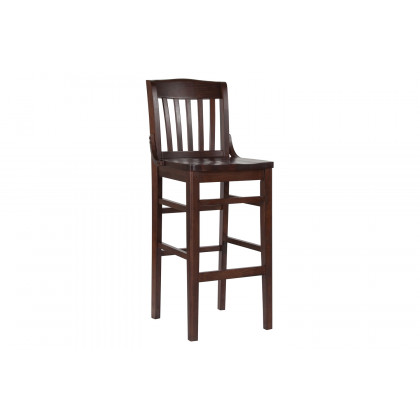 BLNK HERCULES Series Wood School House Back Restaurant Bar Stool - Walnut