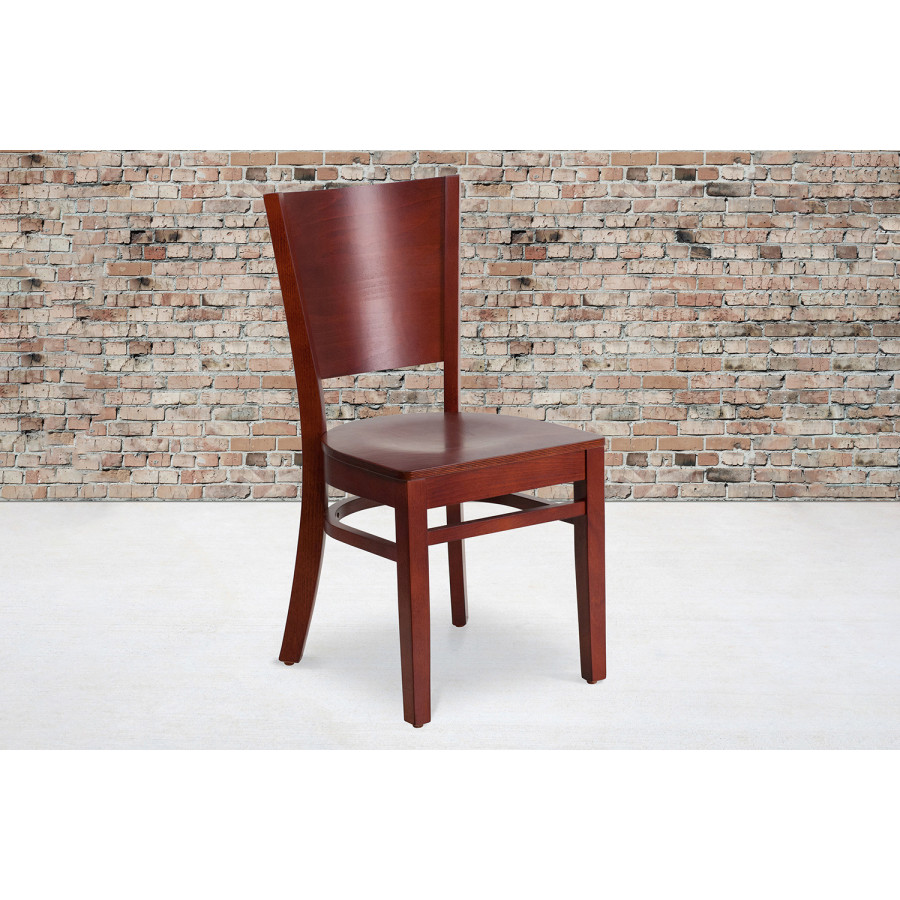 BLNK - Lacey Series Wood Solid Back Restaurant Chair