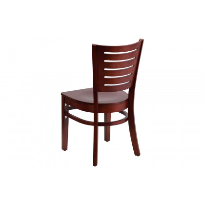 BLNK Darby Series Wood Slat Back Restaurant Chair - Mahogany