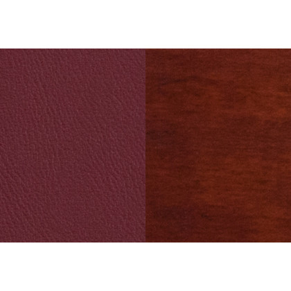 BLNK Darby Series Vinyl Slat Back Mahogany Wood Restaurant Bar Stool - Burgundy