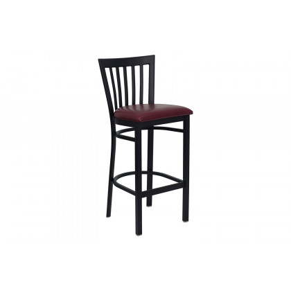 BLNK - HERCULES Series Black Metal School House Back Restaurant Bar Stool with Vinyl Seat